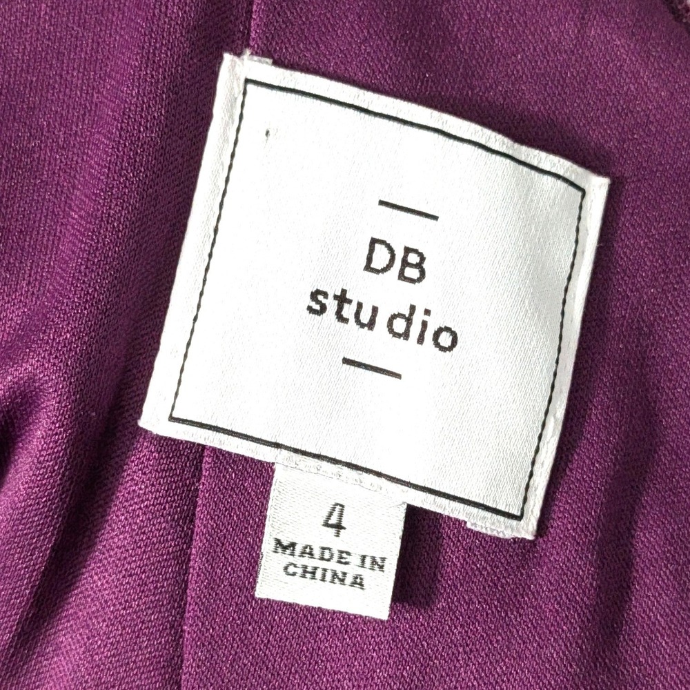 DB Studio Short Allover Sequin Illusion Plunge Mini Dress Sz 4 Purple NWT - Picture 5 of 14